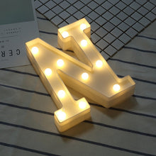 Load image into Gallery viewer, Luminous LED Letter Night Light Creative 26 English Alphabet Number Battery Lamp Romantic Wedding Party Decoration